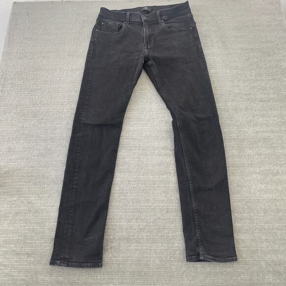 7 For All Mankind Paxtyn Jeans 32x30 Men's Slim Straight Cotton Blend Black - Picture 1 of 8